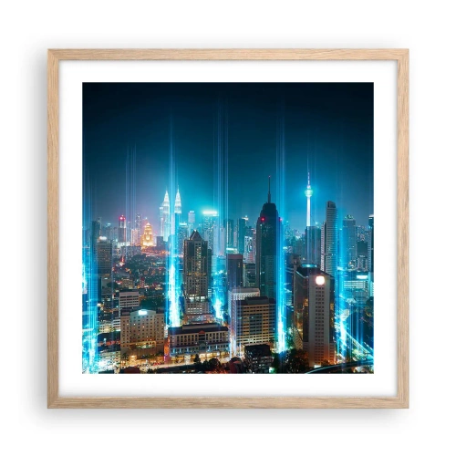 Poster in cornice rovere chiaro - Da Berlino al cielo - 50x50 cm