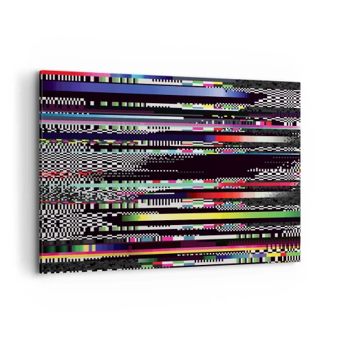 Quadro su tela - Stampe su Tela - Linee colorate e pixel in stile astratto - 120x80cm - Immagine di prova della realtà - Decorazione murale moderna per soggiorno e camera da letto ARTTOR