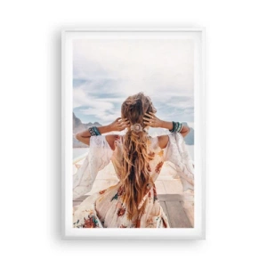 Poster in cornice bianca - In cammino verso la felicità - 61x91 cm