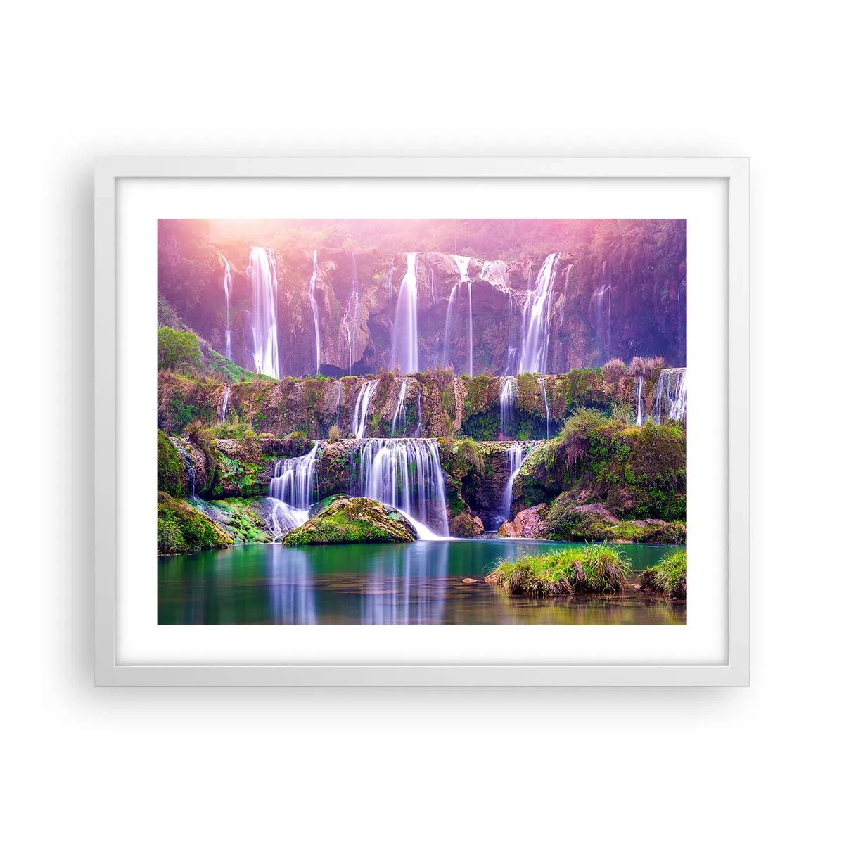 Poster in cornice bianca - La scala verso il cielo - 50x40 cm