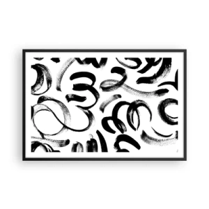 Poster in cornice nera - Nero su bianco - 91x61 cm