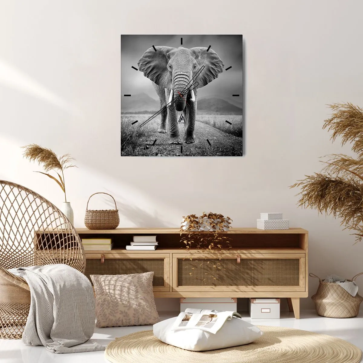 Orologio da parete - Orologio in Vetro - Il padrone di casa dà il benvenuto - 40x40 cm