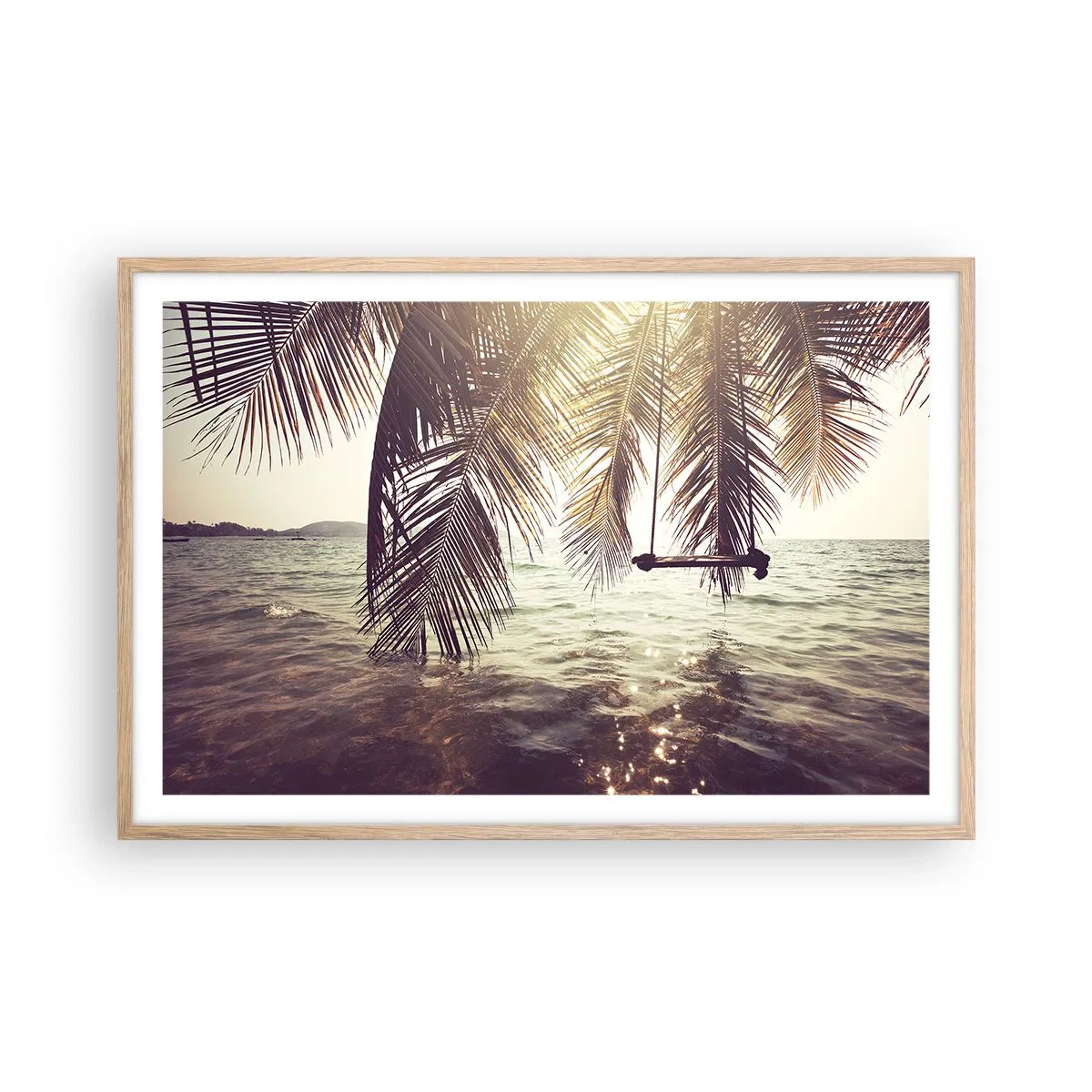 Poster in cornice rovere chiaro - Si può dondolare tra le nuvole a volontà - 91x61 cm