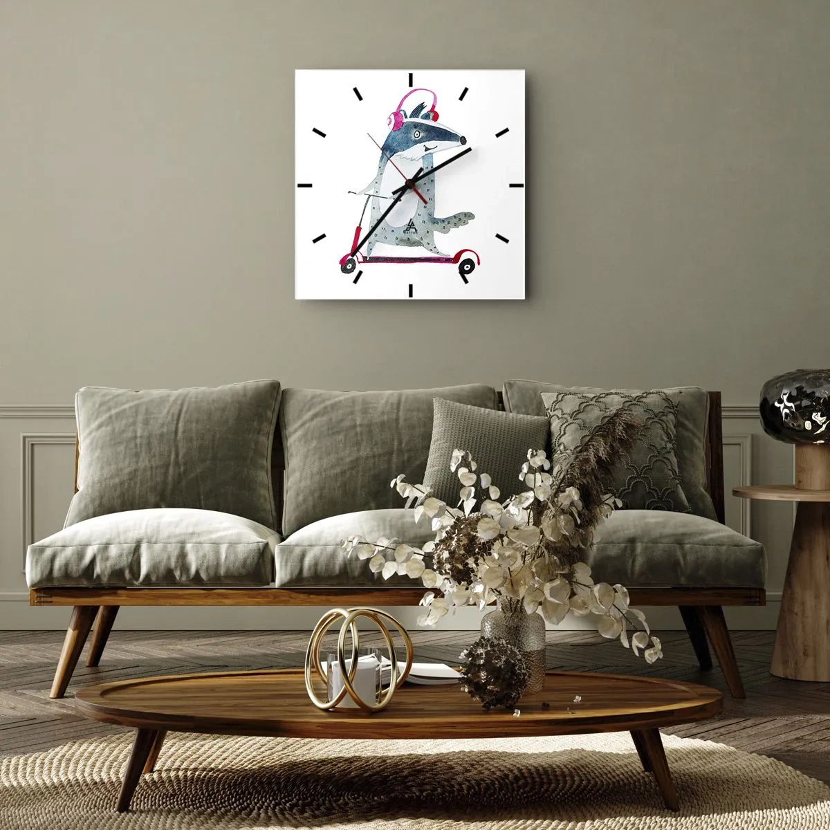 Orologio da parete - Orologio in Vetro - Tassi di gioia - 30x30 cm