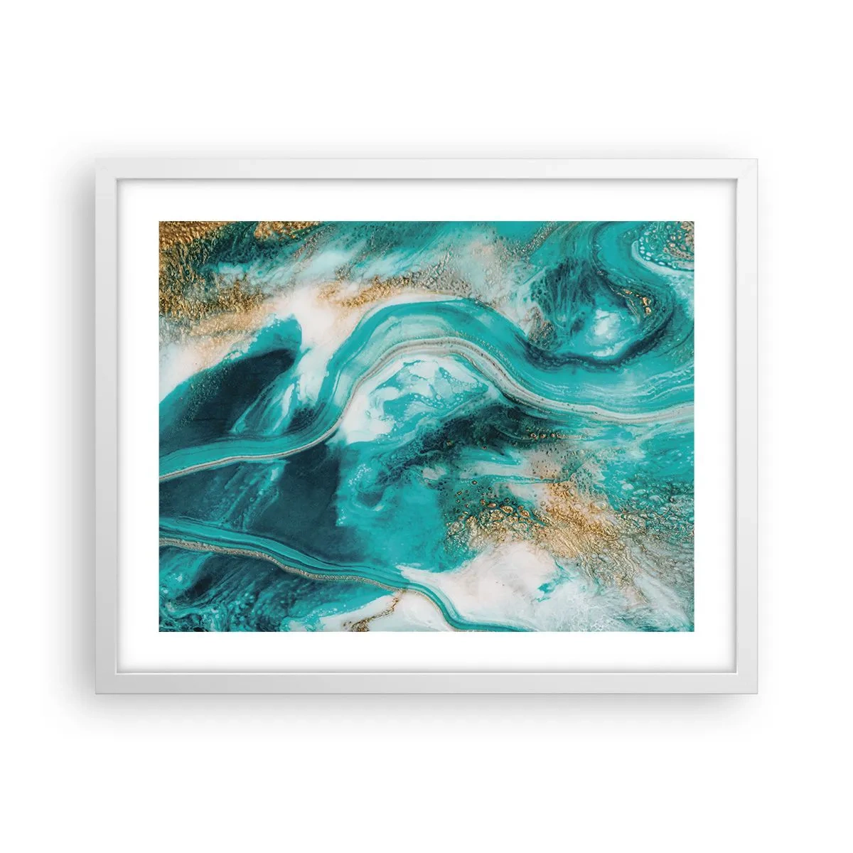 Poster in cornice bianca - Il fiume d'oro - 50x40 cm