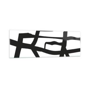 Quadro su vetro - Struttura bianca e nera - 90x30 cm