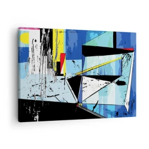 Quadro su tela - Stampe su Tela - Composizione geometrica astratta in colori vivaci - 70x50cm - Guardando il mondo da un'angolazione... - Decorazione murale moderna per soggiorno e camera da letto ARTTOR