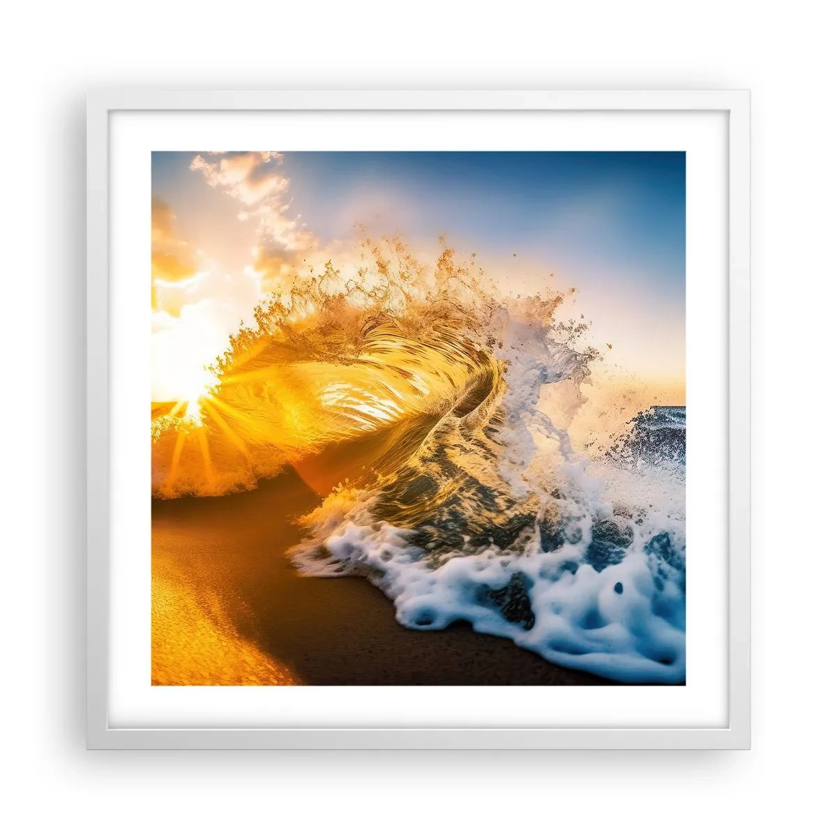 Poster in cornice bianca - Gioco sulla sabbia - 50x50 cm