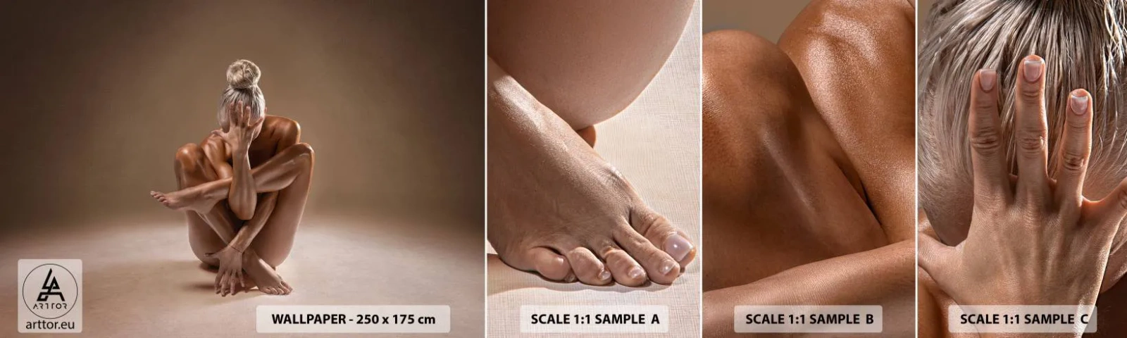 Campione di Fotomurale Adesivo Deluxe Sticker - Unità di corpo e anima - Corpo, Donna, Modello - 100x30 cm