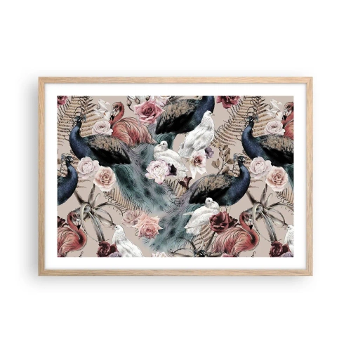 Poster in cornice rovere chiaro - Nel giardino del palazzo - 70x50 cm