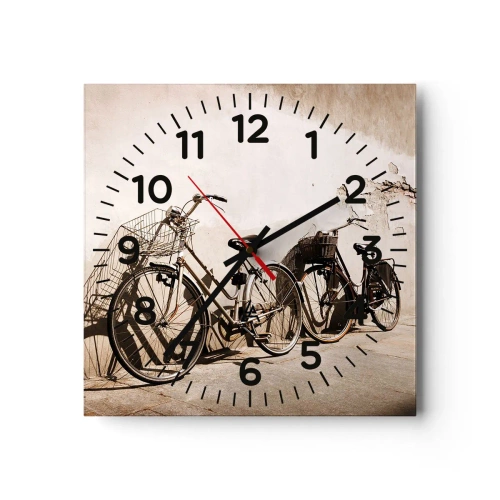 Orologio da parete - Orologio in Vetro - L'indimenticabile bellezza del passato - 30x30 cm