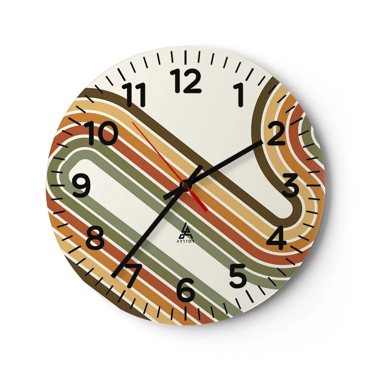 Orologio da parete - Orologio in Vetro - Zig zag fino alla meta - 40x40 cm