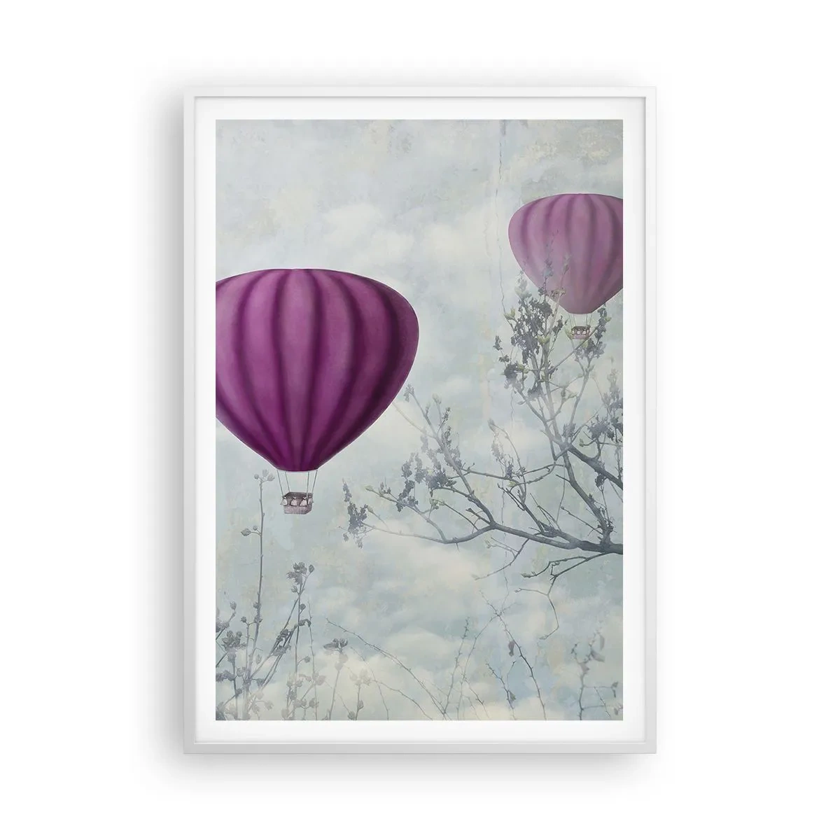 Poster in cornice bianca - Come navi nel cielo - 70x100 cm