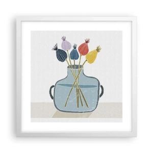 Poster in cornice bianca - Il silenzio dei papaveri - 40x40 cm