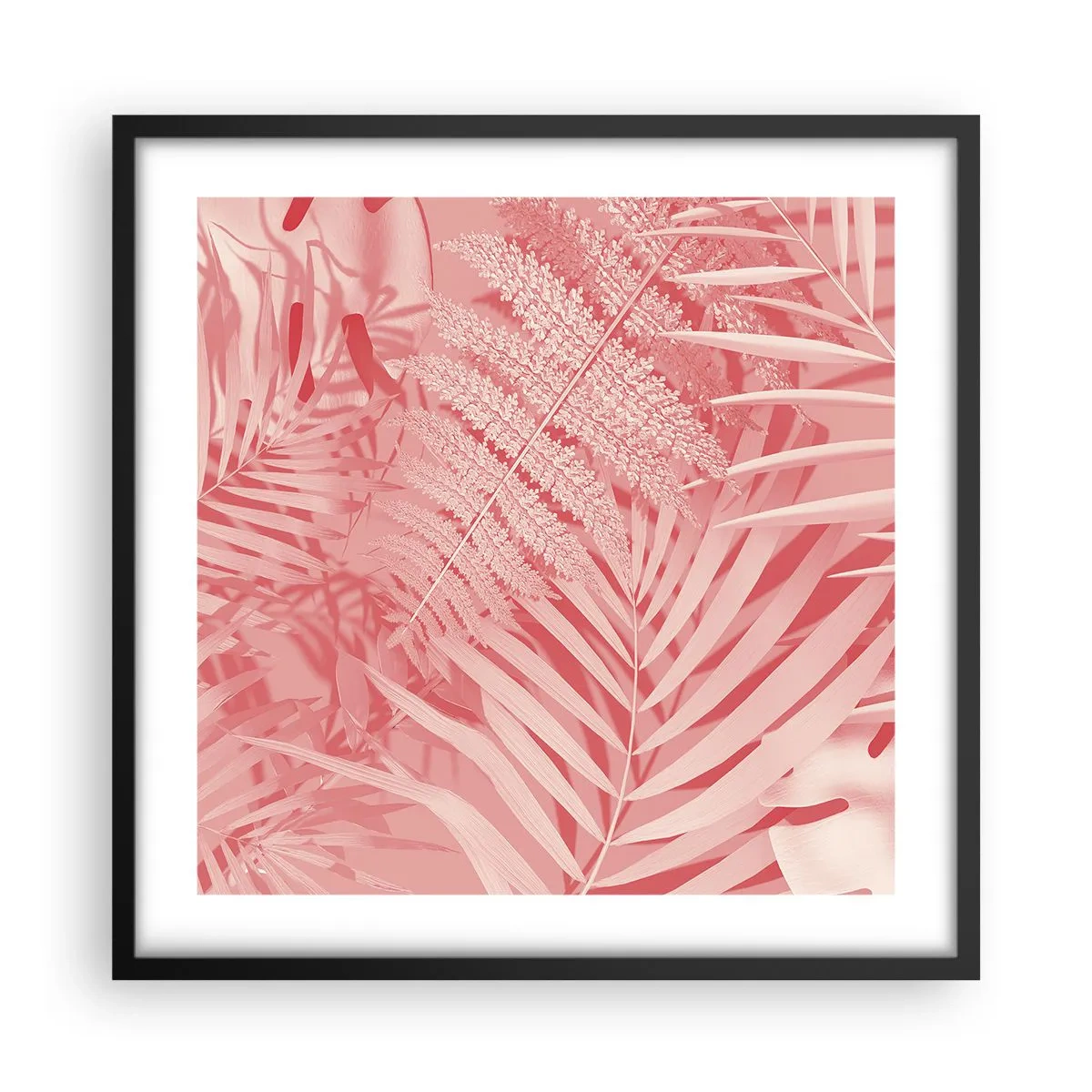 Poster in cornice nera - Concetto rosa - 50x50 cm