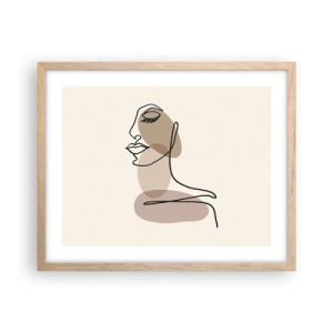 Poster in cornice rovere chiaro - Ascoltando se stessa - 50x40 cm