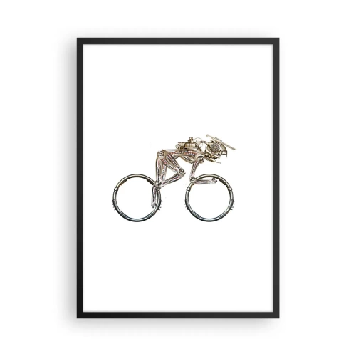 Poster in cornice nera - Una bicicletta fatta di parti metalliche - 50x70cm - Macchina perfetta - Decorazione murale moderna per soggiorno e camera da letto ARTTOR