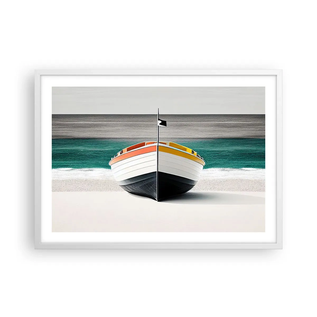 Poster in cornice bianca - Al suo posto - 70x50 cm