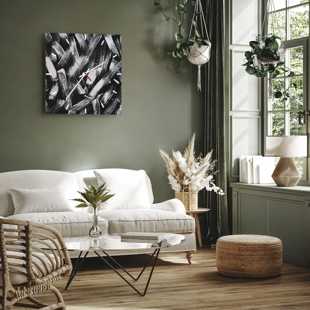 Orologio da parete - Orologio in Vetro - Astrazione in spirito industriale - 30x30 cm