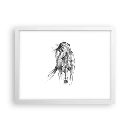 Poster in cornice bianca - Trotto aggraziato - 40x30 cm