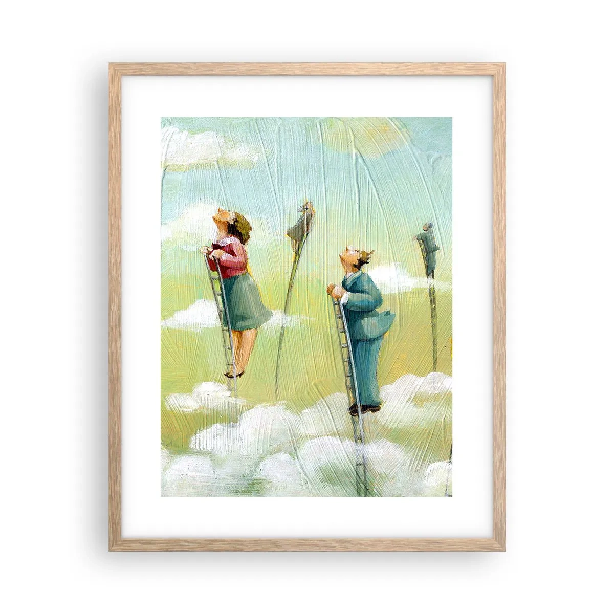 Poster in cornice rovere chiaro - Seguendo i propri sogni - 40x50 cm