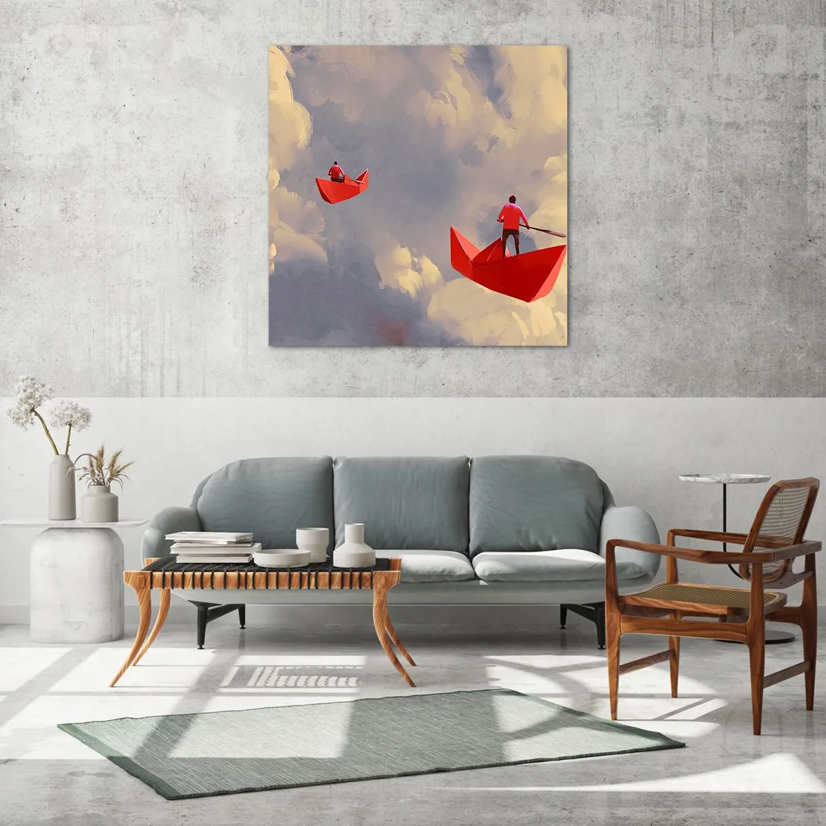 Quadro su vetro - La spedizione dei sognatori - 60x60 cm