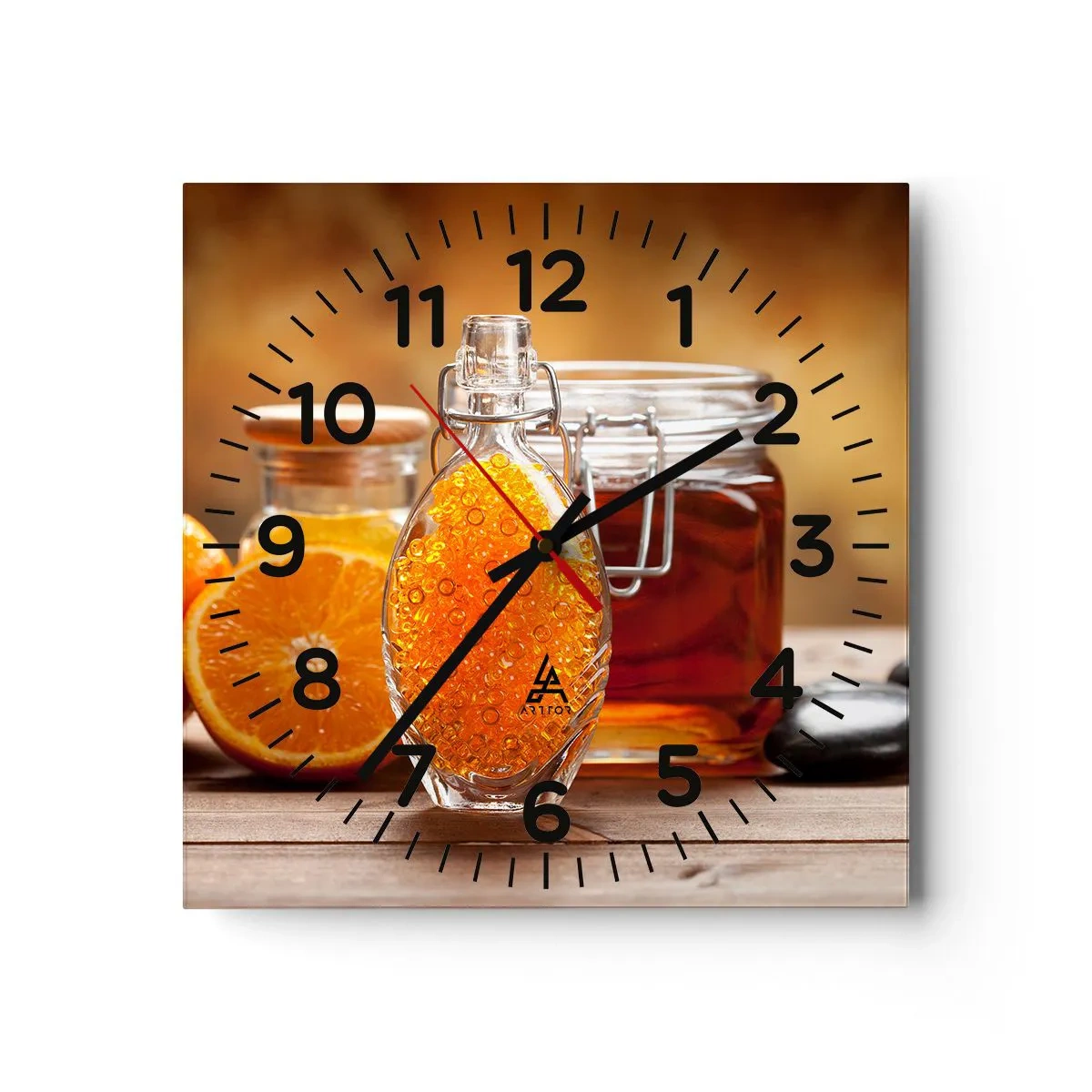 Orologio da parete - Orologio in Vetro - Il gusto e l'aroma del sole - 40x40 cm