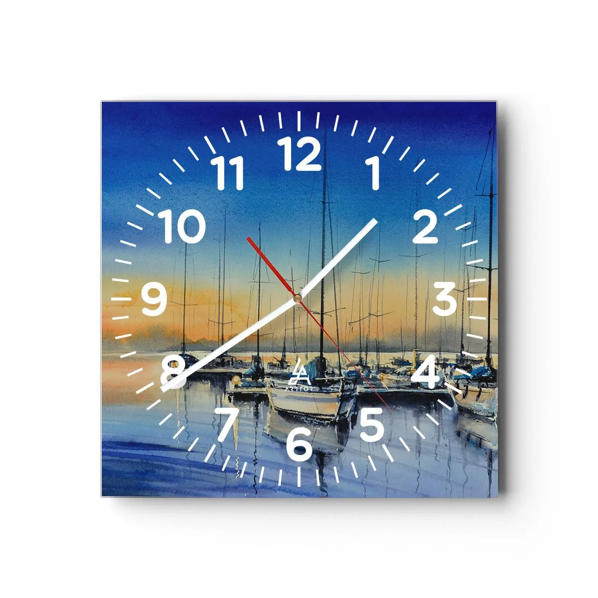 Orologio da parete - Orologio in Vetro - La fine di una buona giornata - 40x40 cm