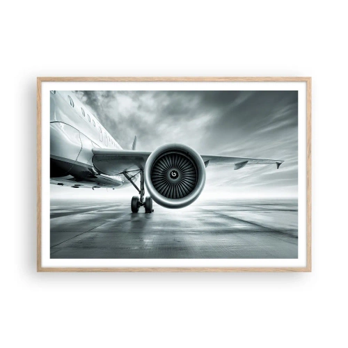 Poster in cornice rovere chiaro - C'è la forza! - 100x70 cm