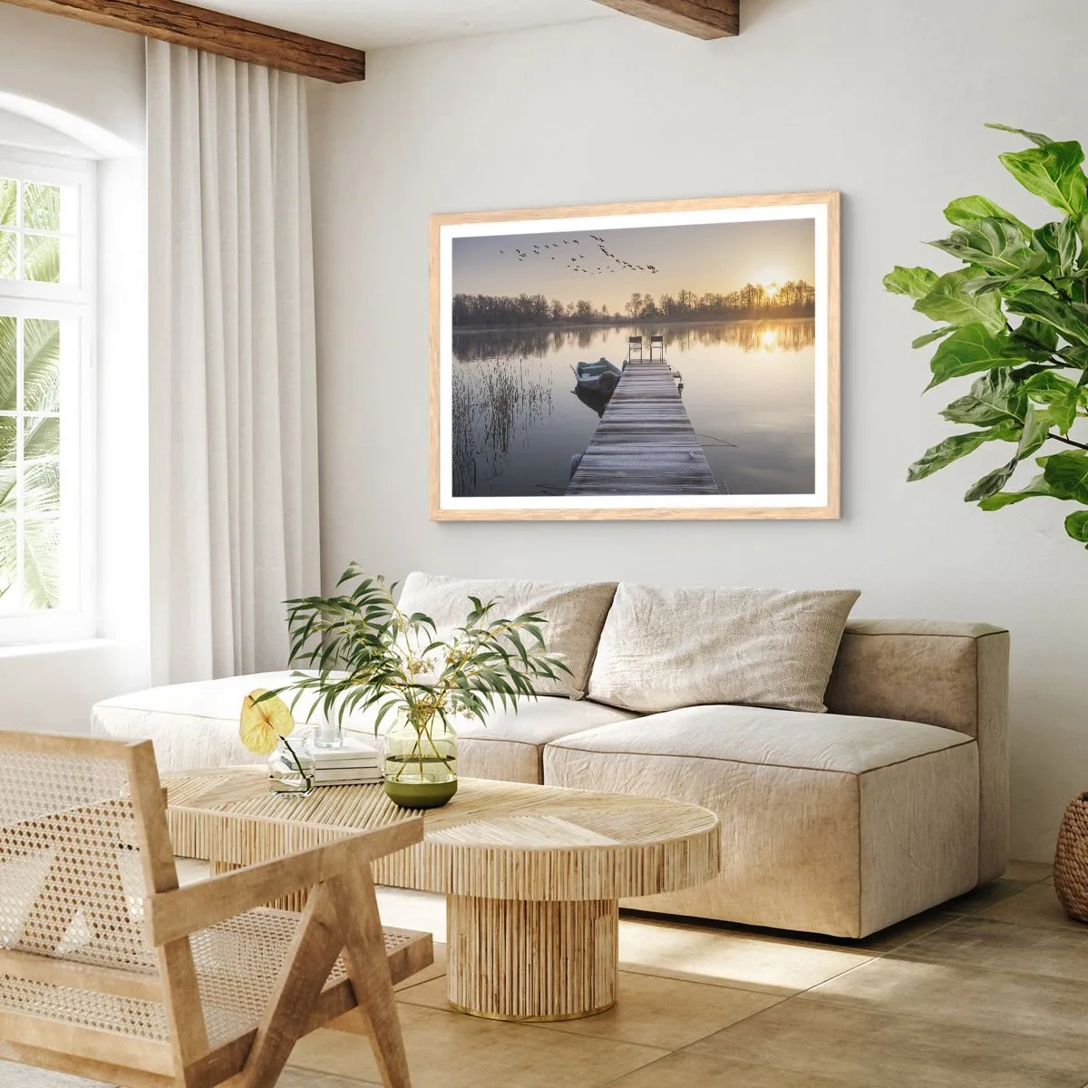 Poster in cornice rovere chiaro - Tornerò un giorno - 91x61 cm