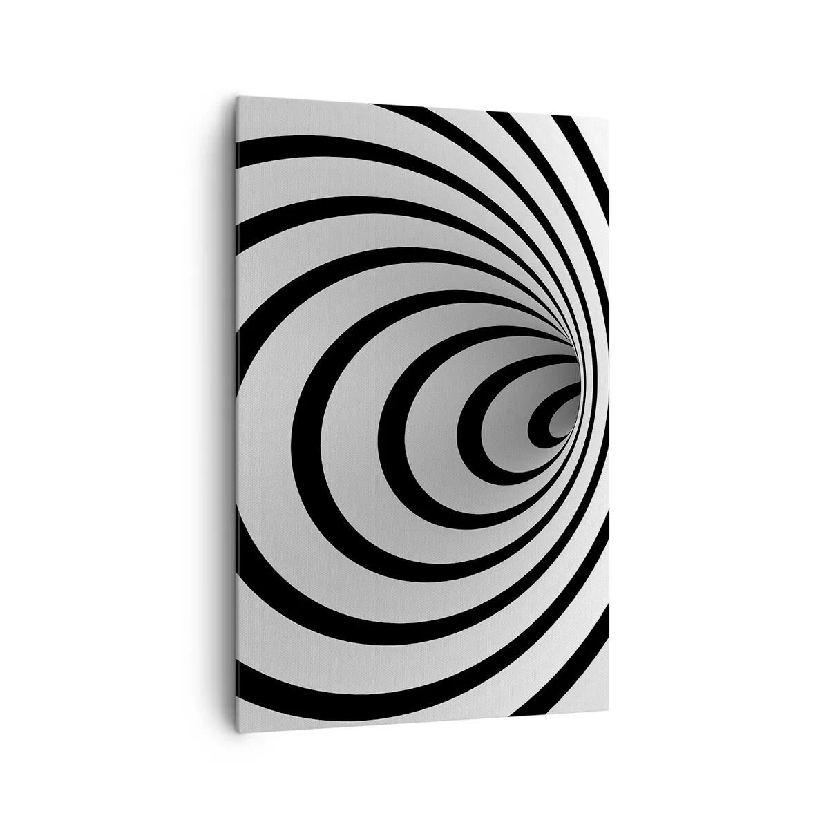 Quadro su tela - Stampe su Tela - Una spirale in bianco e nero che crea un effetto ipnotico - 80x120cm - Anche tu non riesci a resistere? - Decorazione murale moderna per soggiorno e camera da letto ARTTOR