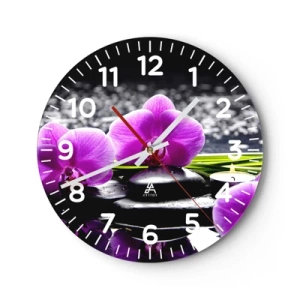 Orologio da parete - Orologio in Vetro - Annegare nel silenzio e nella pace - 40x40 cm