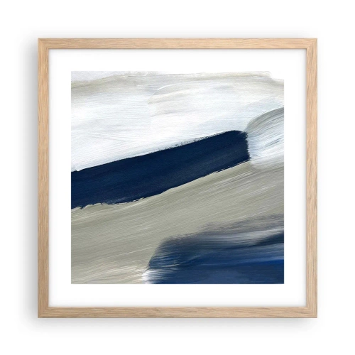 Poster in cornice rovere chiaro - Incontro con il bianco - 40x40 cm