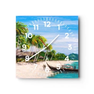 Orologio da parete - Orologio in Vetro - Sogno esotico - 40x40 cm