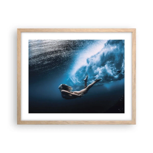 Poster in cornice rovere chiaro - Moderna sirena - 50x40 cm