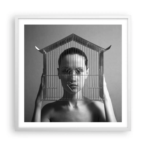 Poster in cornice bianca - Ritratto un po' surreale - 60x60 cm