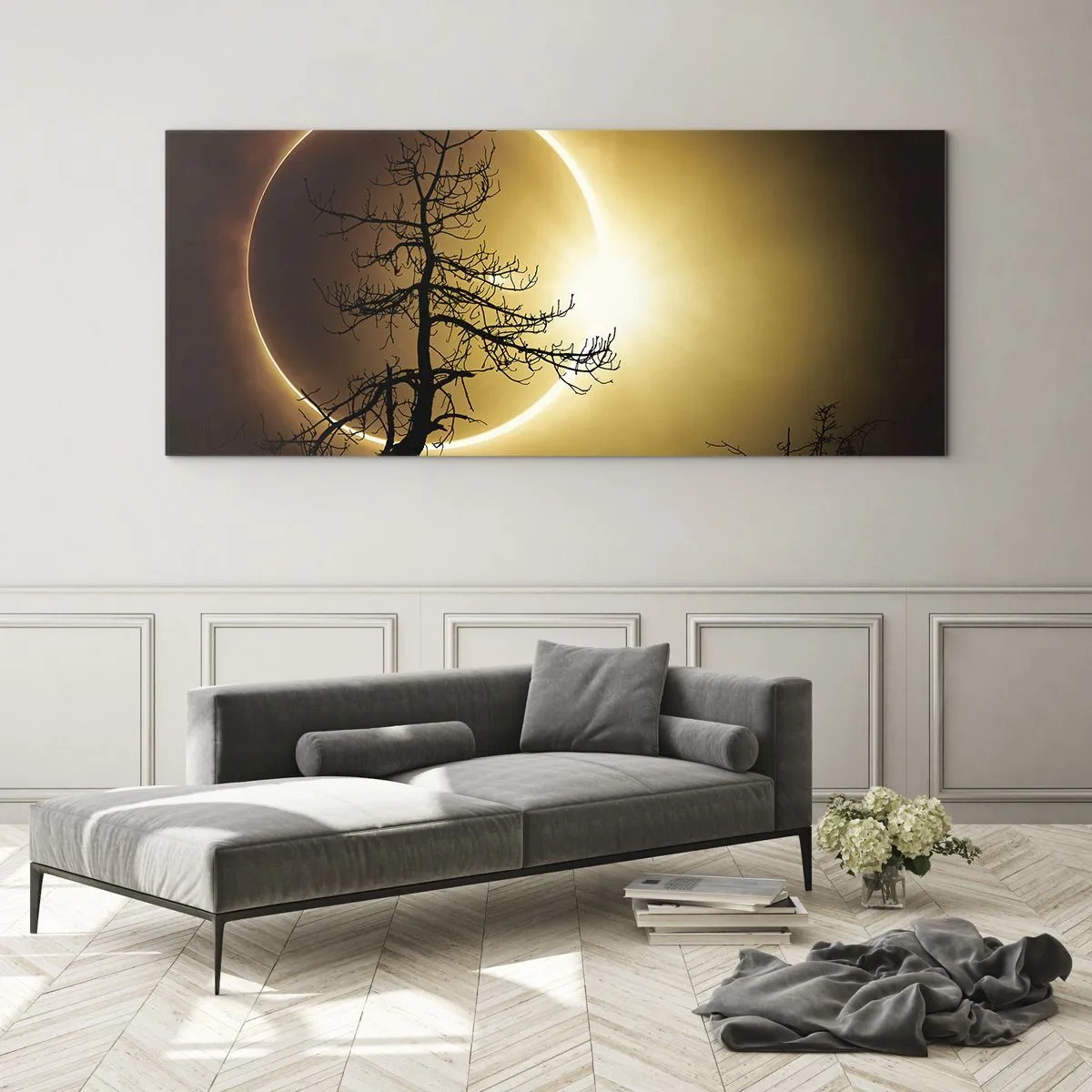Quadro su vetro - Eclissi totale - 90x30 cm