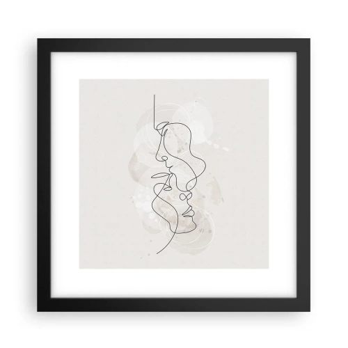 Poster in cornice nera - Intrecciati in un abbraccio - 30x30 cm