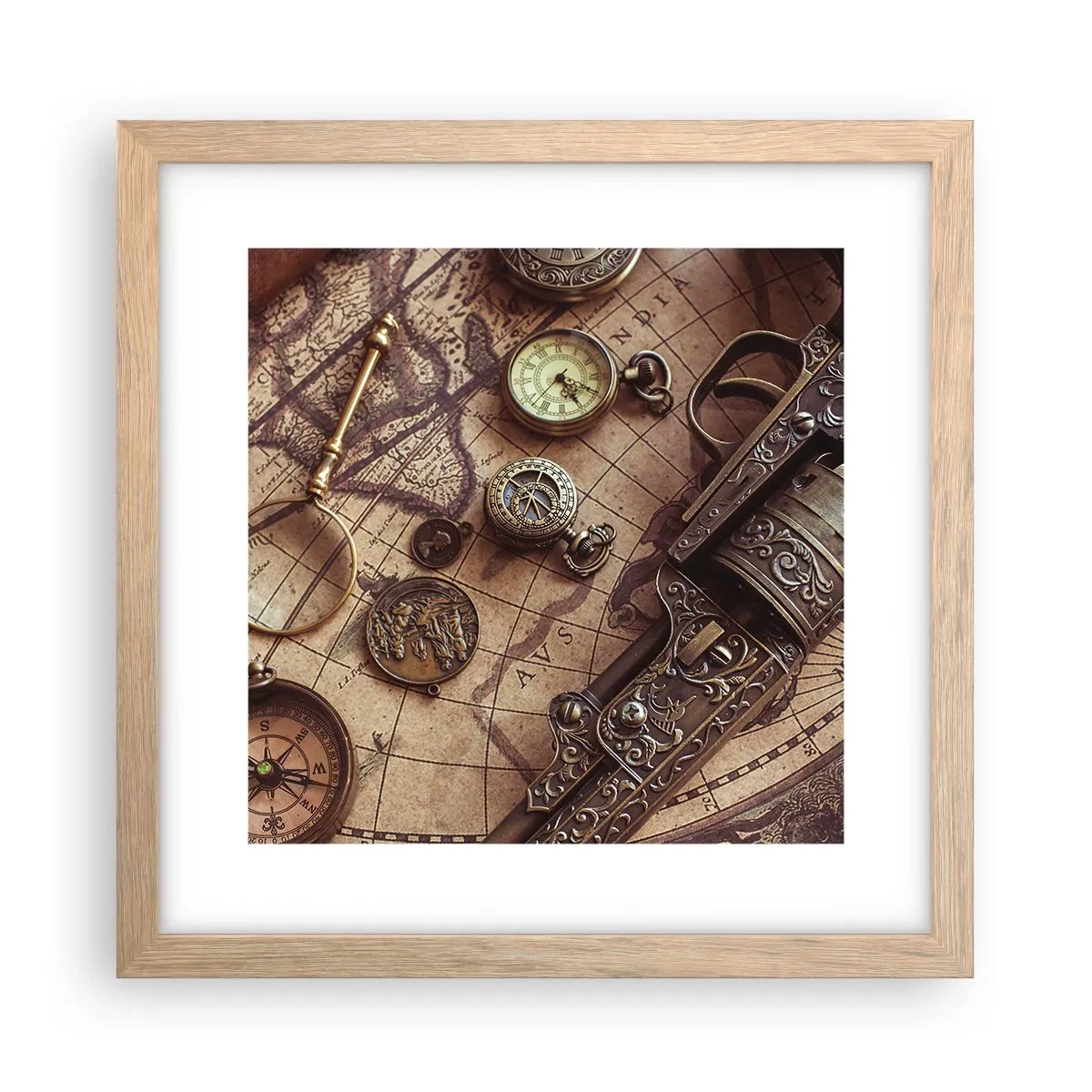 Poster in cornice rovere chiaro - La natura chiama - 30x30 cm