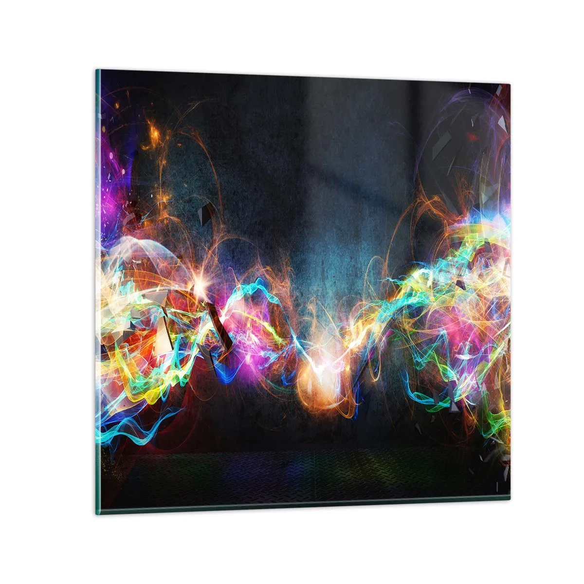 Quadro su vetro - Con gioia contro l'oscurità - 30x30 cm