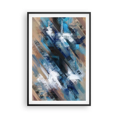 Poster in cornice nera - Sulla diagonale blu - 61x91 cm