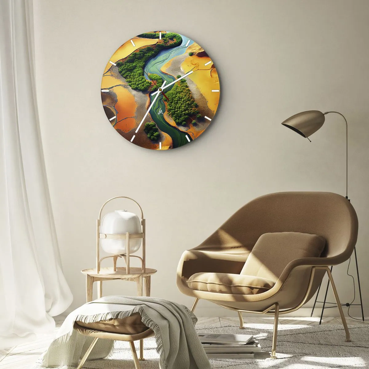 Orologio da parete - Orologio in Vetro - Il fiume della vita - 40x40 cm