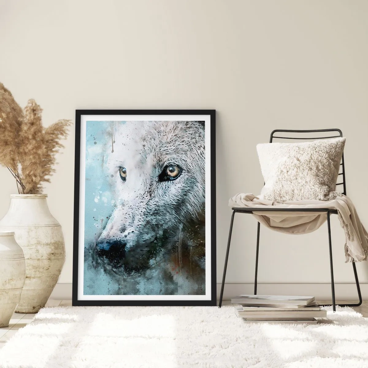 Poster in cornice nera - Scopri l'anima del lupo - 40x50 cm