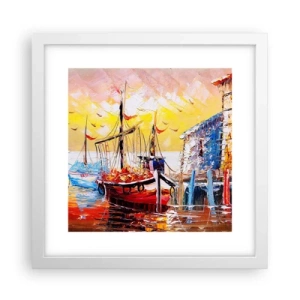 Poster in cornice bianca - Ritorno felice - 30x30 cm