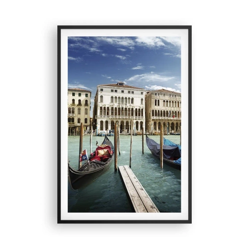 Poster in cornice nera - Palazzi nel blu - 61x91 cm