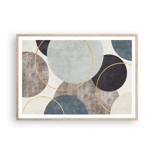 Poster in cornice rovere chiaro - Un cerchio dietro l'altro - 100x70 cm