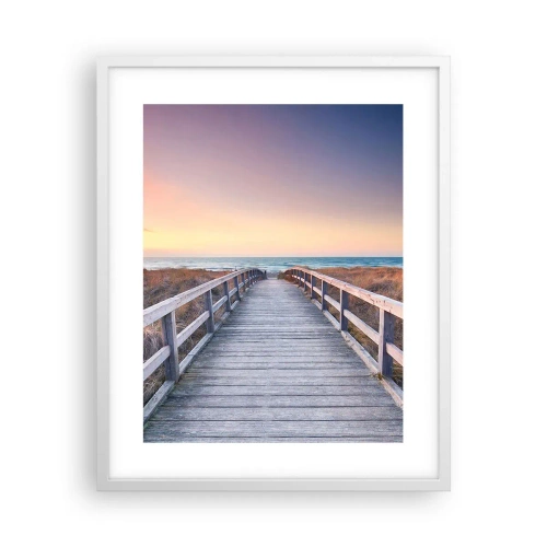 Poster in cornice bianca - Aurora serale baltica - 40x50 cm