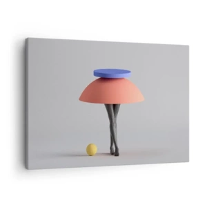 Quadro su tela - Stampe su Tela - Composizione geometrica astratta con gambe e una palla - 70x50cm - Composizione surrealista - Decorazione murale moderna per soggiorno e camera da letto ARTTOR