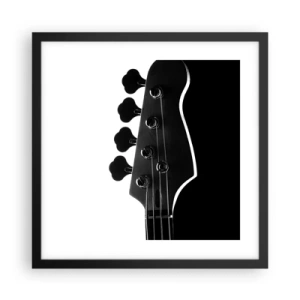 Poster in cornice nera - Silenzio rock - 40x40 cm