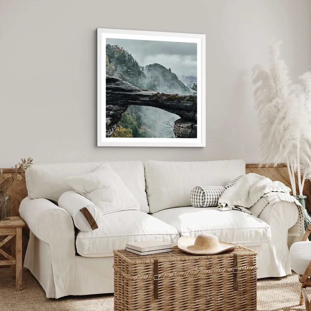 Poster in cornice bianca - Qui inizia l'avventura - 30x30 cm